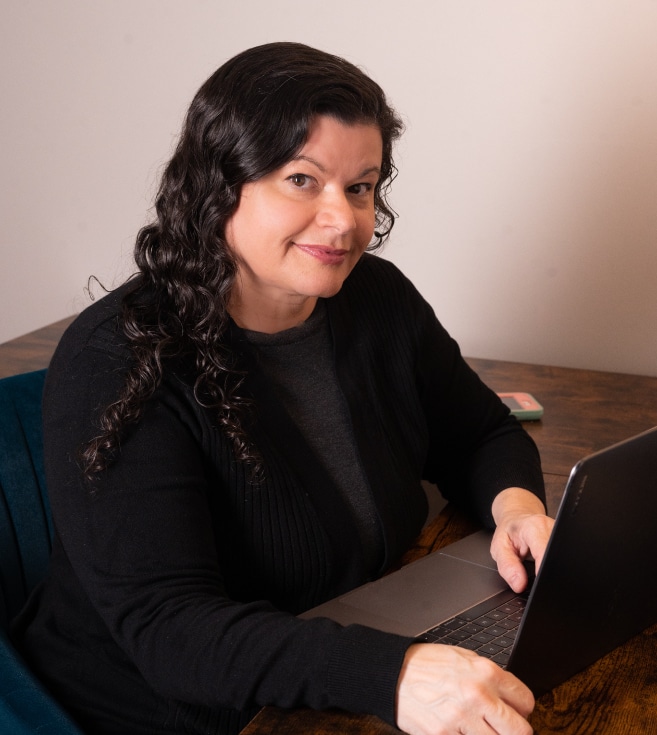 Woman working at a computer